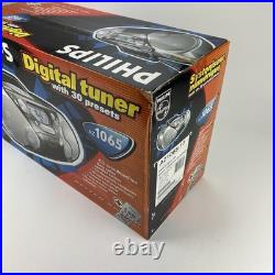 Vintage Phillips AZ1065 17 Boombox CD/Radio/Cassette/Recorder with Remote NEW