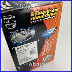 Vintage Phillips AZ1065 17 Boombox CD/Radio/Cassette/Recorder with Remote NEW