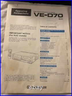 Vintage Pioneer 8mm Video Cassette Recorder Ve-d70