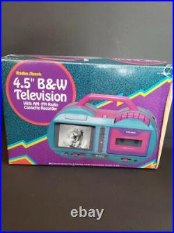 Vintage Radio Shack 4.5 B&W Television With AM-FM Radio Cassette Recorder. Used