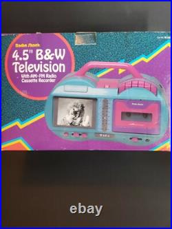 Vintage Radio Shack 4.5 B&W Television With AM-FM Radio Cassette Recorder. Used
