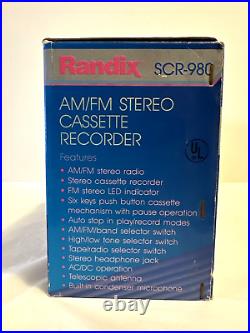Vintage Randix SCR-980 Cassette Recorder Boombox Radio AM/FM Stereo NEW IN BOX