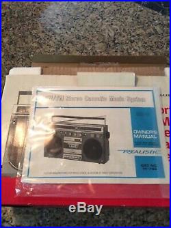 Vintage Realistic 14-785 Boombox Cassette Player/Player Recorder New In Box