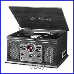 Vintage Record Player With Speakers Vinyl Turntable Radio Cassette Cd Player