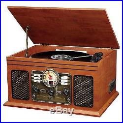 Vintage Record Vinyl Player Turntable Bluetooth CD Cassette MP3 Player Victrola