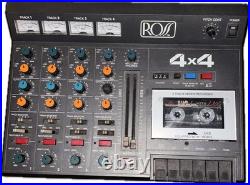 Vintage Ross R-4x4 4-track cassette recorder and mixer. 4 Channel Works Tested