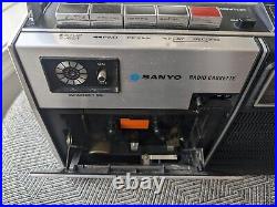 Vintage SANYO M-2414 Cassette Recorder with3-band Portable Radio. Made In Japan