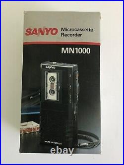 Vintage SANYO Micro Cassette Tape Recorder MN1000 TESTED