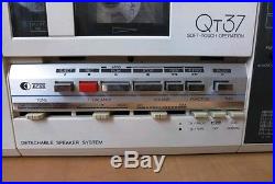 Vintage SHARP QT 37H WHITE BOOMBOX Stereo Radio Cassette Player Recorder