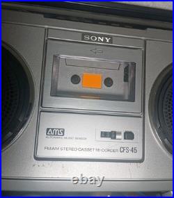 Vintage SONY AM/FM Stereo Cassette Recorder Boombox CFS-45 Radio