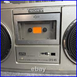 Vintage SONY AM/FM Stereo Cassette Recorder Boombox CFS-45 Radio Works Read Desc