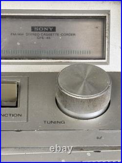 Vintage SONY AM/FM Stereo Cassette Recorder Boombox CFS-45 Radio Works Read Desc