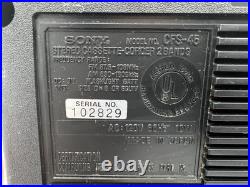 Vintage SONY CFS-45 AM/FM Boombox Cassette Player Recorder Tested Works READ