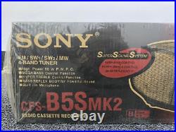 Vintage SONY CFS-B5SMK2 Radio Cassette Recorder Boombox FM SW MW Sealed Japan
