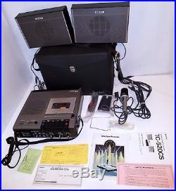Vintage SONY Stereo Cassette-Corder Tape Recorder TC-520CS &speakers, microphone