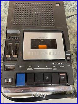 Vintage SONY TC-76 DELUXE CASSETTE CORDER Tape Recorder transcriber with Case cord