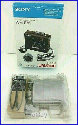 Vintage SONY Walkman WM-F76 FM/AM Stereo Cassette Recorder in Original Box RARE