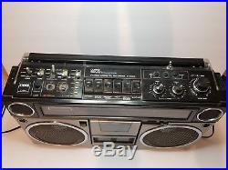 Vintage Sanyo M 9990 Stereo Cassette Recorder 4 Speaker Boombox with Quartz Timer