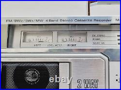 Vintage Sanyo M-X920K Boombox Ghettoblaster Stereo Radio Cassette Recorder