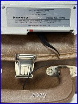 Vintage Sanyo M1770F Mini Radio Cassette Player Bundle With Leather Case TESTED