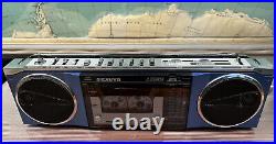 Vintage Sanyo M7780 4 Speak 4 Band Radio & Cassette Player/Recorder Slim Boombox