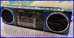 Vintage Sanyo M7780 4 Speak 4 Band Radio & Cassette Player/Recorder Slim Boombox