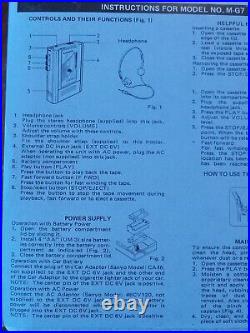 Vintage Sanyo MG-7 Portable Cassette Player & Headphones NEW Old Stock Open Box