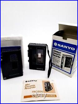 Vintage Sanyo TRC1550 Walkman Style Cassette Player Recorder & Case Ex. B19