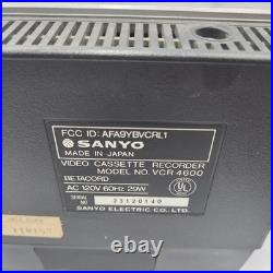 Vintage Sanyo VCR 4600 Betacord Beta Betamax Video Cassette Recorder Powers On