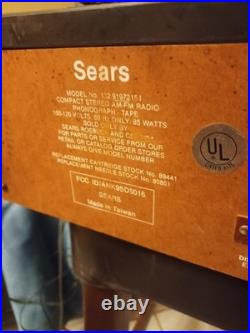 Vintage Sears AM/FM Home Stereo, Phonograph, Cassette, Record, 8 Track, 1970s