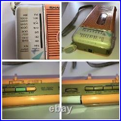 Vintage Sharp Boombox AM/FM Radio Cassette Player Recorder QT-5 (P) Pink WORKS