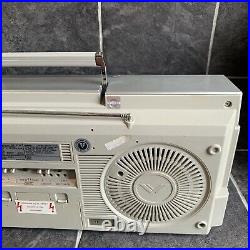 Vintage Sharp Double Cassette Stereo Tape Recorder GF-575E Ghetto Blaster Read