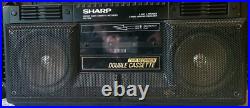 Vintage Sharp Dual Cassette Recorder Player Radio Stereo Boombox wq-t232 Vintage Sharp Dual Cassette Recorder Player Radio Stereo Boombox wq-t232