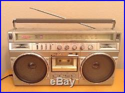 Vintage Sharp GF-8989 Boombox Radio Cassette Recorder Boom Box