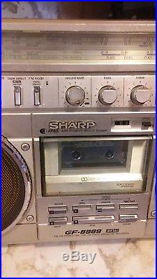 Vintage Sharp GF-8989 Boombox Radio Cassette Recorder Boom Box Japan