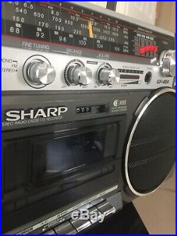 Vintage Sharp GF454 Boombox Ghettoblaster Stereo Radio Cassette Recorder Player