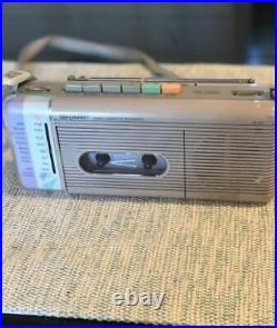 Vintage Sharp QT-5 (W) AM/FM Radio Cassette Recorder Tested. Works