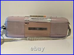 Vintage Sharp QT-50(L) Lavender Boombox Portable Radio Cassette Player Recorder