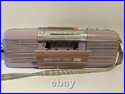 Vintage Sharp QT-50(L) Lavender Boombox Portable Radio Cassette Player Recorder