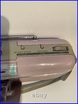 Vintage Sharp QT-50(L) Lavender Boombox Portable Radio Cassette Player Recorder