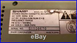 Vintage Sharp QT-50 P Stereo AM/FM Radio Cassette Recorder working condition