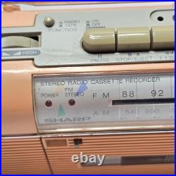 Vintage Sharp QT-50(P) Stereo Cassette Recorder Radio Japan Works Retro Orange Vintage Sharp QT-50(P) Stereo Cassette Recorder Radio Japan Works Retro Orange