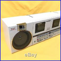 Vintage Sharp QT-89 Stereo Cassette Recorder Player BOOMBOX GHETTO BLASTER