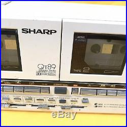 Vintage Sharp QT-89 Stereo Cassette Recorder Player BOOMBOX GHETTO BLASTER