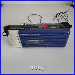 Vintage Sharp QT-V5(BL) Radio Cassette Recorder Super Rare Tested