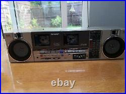 Vintage Sharp Qt90 Ghetto Boombox, Stereo Cassette Radio Recorder