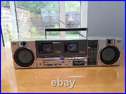 Vintage Sharp Qt90 Ghetto Boombox, Stereo Cassette Radio Recorder
