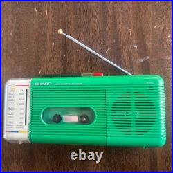 Vintage Sharp Radio Cassette Recorder QT-5(GR)AM/FM Portable Tape Player tested Vintage Sharp Radio Cassette Recorder QT-5(GR)AM/FM Portable Tape Player tested