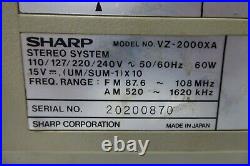 Vintage Sharp Vz-2000xa Record Player Cassette Tape Radio Stereo Boombox