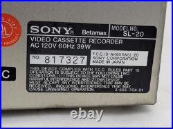 Vintage Sony Betamax SL-20 Video Cassette Recorder Tested for Power
